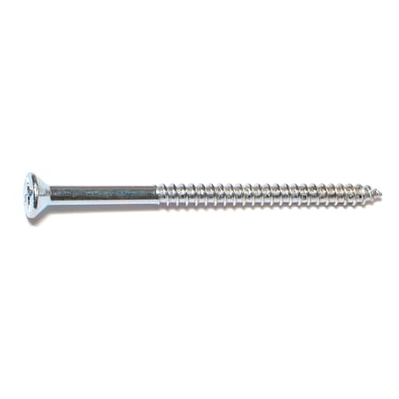 Midwest Fastener Wood Screw, #12, 3-1/2 in, Zinc Plated Steel Flat Head Phillips Drive, 100 PK 02599